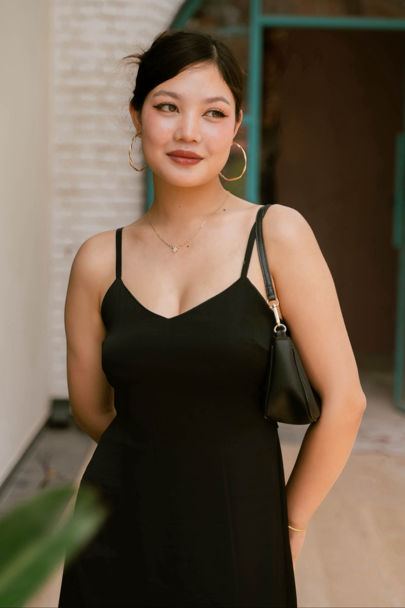 Olivia Black Midi Slip Dress 
